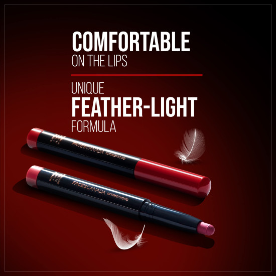 FACES CANADA Ultime Pro HD Intense Matte Lipstick + Primer - Russet (Brown), 1.4g | 9HR Long Stay | Flawless HD Matte Finish | Intense Color | Lightweight | Smooth Glide | Primer Infused