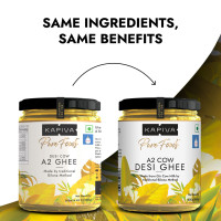 Kapiva A2 Desi Cow Ghee 500Ml | Bilona Method, Curd-Churned | Pure, Natural, Healthy | Grass-Fed Cultured Ghee + Organic Gulkand 300Gms (Rose Petal Jam) | 100% Natural | Sun-Cooked Damask Roses