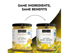 Kapiva A2 Desi Cow Ghee 500Ml | Bilona Method, Curd-Churned | Pure, Natural, Healthy | Grass-Fed Cultured Ghee + Organic Gulkand 300Gms (Rose Petal Jam) | 100% Natural | Sun-Cooked Damask Roses