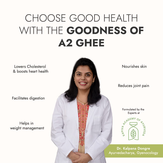 Kapiva A2 Desi Cow Ghee 500Ml | Bilona Method, Curd-Churned | Pure, Natural, Healthy | Grass-Fed Cultured Ghee + Organic Gulkand 300Gms (Rose Petal Jam) | 100% Natural | Sun-Cooked Damask Roses