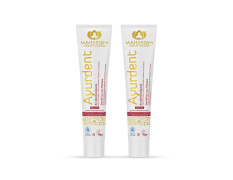 Maharishi Ayurveda Ayurdent Classic Toothpaste | Unique Saliva Balancing Formula | For Toothache, Bleeding Gums, Sensitivity, Cavities, Plaque & Bad breath | Non Foaming, SLS & Fluoride Free Pack of 2