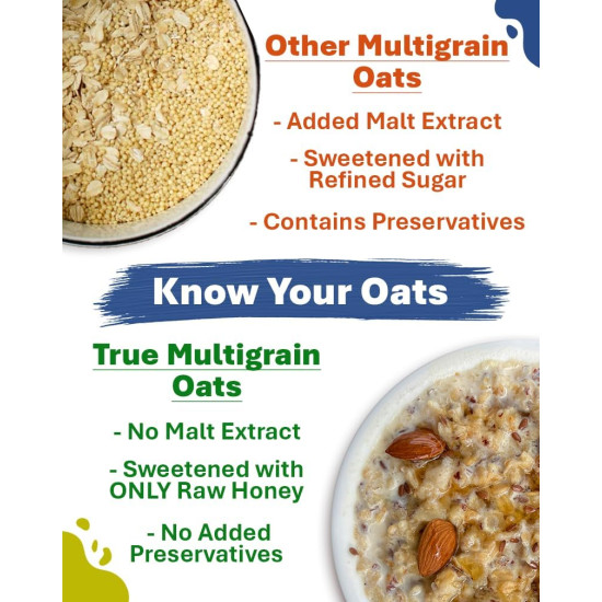 True Elements Multigrain Oats 500g - Jowar and Ragi | Oatmeal | Oats for Weight Loss | Millet Rich Breakfast | Healthy Breakfast | Rich in Fibre and Protein