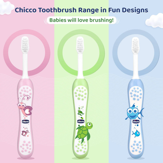 Chicco Toothbrush Set Pink+Green 6M-36M, manual, Baby