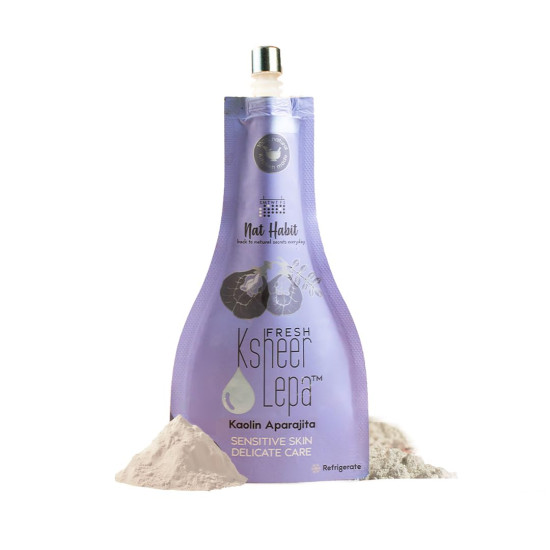 Nat Habit Kaolin Clay Face Mask for Sensitive Skin, Fresh Aparajita Ksheer Lepa with Kaolin Clay Powder for Delicate Care & Marks | Face Pack & Facial Mask for Men & Women | Face Mask Powder & Skin Care , 40g