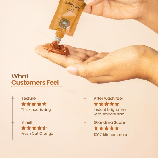 Nat Habit Orange & Kalonji Ksheer Lepa | Orange Peel Powder Face Pack for Pigmentation, Spots & Blemishes | Face Mask Powder for Women & Men | Natural Facial Mask & Skincare, Pack of 2 X 40g