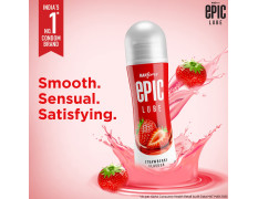 Epic Lube Strawberry Flavoured Lubrication Gel for Men & Women| 60ml| Water-Based Gel| Skin-Friendly| Safe to Use with Condoms