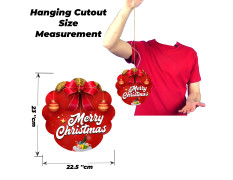 TOYXE Merry Christmas Printed Paper Card Hanging Decoration Red White Set of 10 Pcs