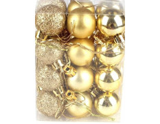 VRB Dec™ 24 Pcs Christmas Balls Ornaments Shatterproof Gold Xmas Trees Parties Decorations Balls for Holiday Wedding Party Decoration,with Hanging Hole (Golden & Red Mix 4 Cm)