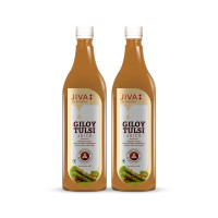 Jiva Giloy Tulsi Juice - 1Liter (Pack of 2) | 100% Pure & Natural | Immunity Booster | Help to Purifies Blood