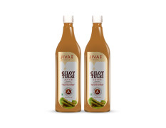 Jiva Giloy Tulsi Juice - 1Liter (Pack of 2) | 100% Pure & Natural | Immunity Booster | Help to Purifies Blood