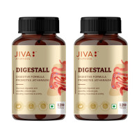 Jiva Digestall Tablet 500mg | 100% Ayurvedic Digestive Formulation | Balances Vata & Pitta | Helpful In Indigestion, Bloating, Acidity, Constipation, Diarrhea & Heavy Stomach- 120 Tablets (Pack Of 2)