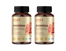 Jiva Digestall Tablet 500mg | 100% Ayurvedic Digestive Formulation | Balances Vata & Pitta | Helpful In Indigestion, Bloating, Acidity, Constipation, Diarrhea & Heavy Stomach- 120 Tablets (Pack Of 2)