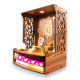 Heartily® Roli Beautiful Wooden Pooja Mandir for Home and Office, Wall Mounted Temple with LED Spot Light, Size (H- 15.5, L- 11.5, W-11 in)