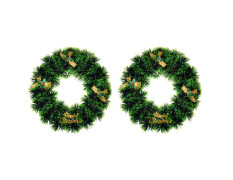 HOME GENIE Christmas Wreath for Door and Decoration | Wreath Rings for Decoration | Wreath Decoration for Xmas | Wreath Decoration Item - Pack of 2 (Green)