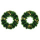 HOME GENIE Christmas Wreath for Door and Decoration | Wreath Rings for Decoration | Wreath Decoration for Xmas | Wreath Decoration Item - Pack of 2 (Green)