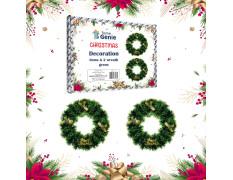 HOME GENIE Christmas Wreath for Door and Decoration | Wreath Rings for Decoration | Wreath Decoration for Xmas | Wreath Decoration Item - Pack of 2 (Green)