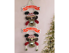 TIED RIBBONS Christmas Decorations Items For Home Main Door Wall Hanging Reindeer with Bells Decorative Ornament Props Xmas Tree Decor - Christmas Tree Decoration Items