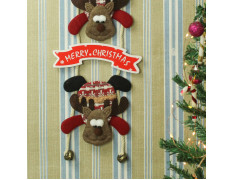 TIED RIBBONS Christmas Decorations Items For Home Main Door Wall Hanging Reindeer with Bells Decorative Ornament Props Xmas Tree Decor - Christmas Tree Decoration Items