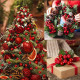 TIED RIBBONS 50 Pcs Christmas Artificial Red Berries Stems Decorations Items for Xmas Tree Wreath Garland Art and Craft Ornament Props - Christmas Decorations Items for Home
