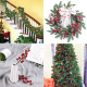 TIED RIBBONS 50 Pcs Christmas Artificial Red Berries Stems Decorations Items for Xmas Tree Wreath Garland Art and Craft Ornament Props - Christmas Decorations Items for Home