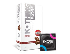 Skore Nothing Thinnest Pleasure Condoms | Flavored Chocolate & Strawberry | With Disposal Pouches| Pack of 2 | 10's each