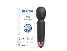 Meditive Body Massager for Full Body Pain Relief, Deep Tissue Massage Machine with Multiple Modes & Adjustable Speeds (Black)