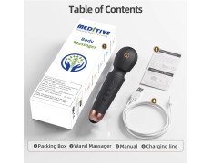 Meditive Body Massager for Full Body Pain Relief, Deep Tissue Massage Machine with Multiple Modes & Adjustable Speeds (Black)