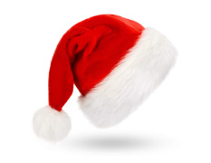 Indian Karigar Santa Cap Plush Fur Christmas Cap Unisex Santa Hat for Adult & Kids Comfortable Soft Free Size Santa Clause Hat Cap Christmas Decorations Items Christmas Decor Santa Caps Set of 1 Red