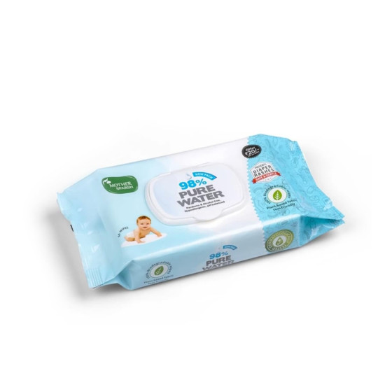 Mother Sparsh 98% Water Based Baby Wipes I Wet wipes made with Plant Fabric I 60 Pcs