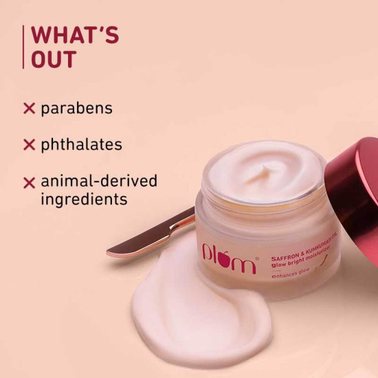 Plum Saffron & Kumkumadi Oil SPF 35 Daily Glow Bright Moisturizing Cream 50g | Quick-Absorbing Day Cream to Brighten Skin, Enhance Glow | UVA/UVB Protection | All Skin Types | Women & Men