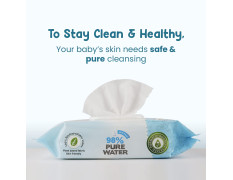 Mother Sparsh 98% Water Based Baby Wipes I Wet wipes made with Plant Fabric I 60 Pcs wipes (Combo Offer Pack of 2)