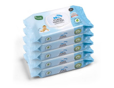 Mother Sparsh 98% Water Based Wipes, 60 Pcs Per Pack | Plant Derived Fabric | Mildly Scented I Pack of 5