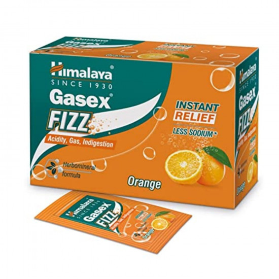 Himalaya GASEX FIZZ Instant relief from acidity Fast relief from gas, indigestion(Orange) (Pack of 25)
