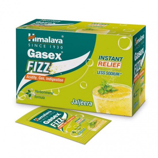Himalaya GASEX FIZZ Powder Instant relief from acidity & Quick relief from gas and indigestion Jaljeera (Pack of 25)