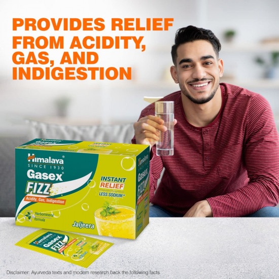 Himalaya GASEX FIZZ Powder Instant relief from acidity & Quick relief from gas and indigestion Jaljeera (Pack of 25)