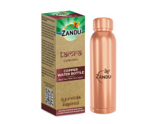 Zandu Copper Bottle (950ml): 100% Pure Copper |BPA Free Water Bottle | Copper Infused Water | Leak Proof | Office Bottle | Boosts Immunity| Supports Digestive & Liver Health | Ayurveda Inspired
