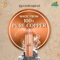 Zandu Copper Bottle (950ml): 100% Pure Copper |BPA Free Water Bottle | Copper Infused Water | Leak Proof | Office Bottle | Boosts Immunity| Supports Digestive & Liver Health | Ayurveda Inspired