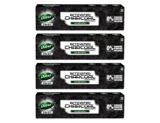 DABUR Herb'L Activated Charcoal Toothpaste-480G (120G X 4,Pack Of 4)|Black Gel|Whitening Toothpaste|Fluoride Free|Fights Plaque&Extrinsic Stains|With Power Of Mint|Cool&Refreshing Mouth Experience