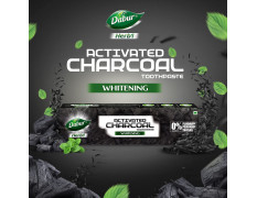 DABUR Herb'L Activated Charcoal Toothpaste-480G (120G X 4,Pack Of 4)|Black Gel|Whitening Toothpaste|Fluoride Free|Fights Plaque&Extrinsic Stains|With Power Of Mint|Cool&Refreshing Mouth Experience