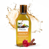 Axiom Mukti Gold Herbal Hair Oil - 200mL | Helps to prevent Hairfall & Dandruff | Enriched with the Ingredients of Almond, Rose, Neem, Lemon | 100% Natural Herbal Hair Oil | Certified Product