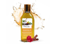 Axiom Mukti Gold Herbal Hair Oil - 200mL | Helps to prevent Hairfall & Dandruff | Enriched with the Ingredients of Almond, Rose, Neem, Lemon | 100% Natural Herbal Hair Oil | Certified Product