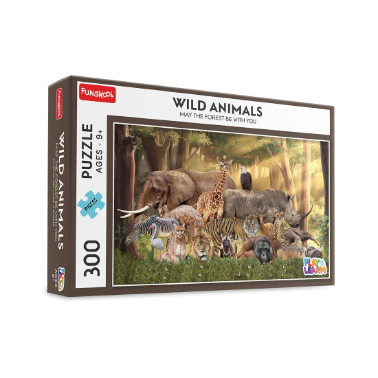 Funskool-Wild Animals,Educational,300 Pieces,Puzzle,for 3 Year Old Kids and Above,Toy