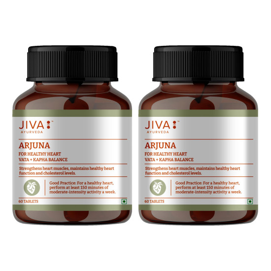 Jiva Arjuna Tablets 500mg Promotes Heart Health | Manages Cholesterol Level - 60 Tablet (Pack of 2)