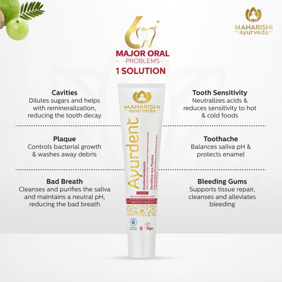 Maharishi Ayurveda Ayurdent Mild Herbal Ayurvedic Toothpaste - All Natural | 21 Ayurvedic herbs| Whitens & Strengthens Teeth | Helps fight Plaque, Tartar, Cavity, & Bad Breath| 75 ML Pack of 2 Maharishi Ayurveda Ayurdent Mild Herbal Ayurvedic Toothpaste - All Natural | 21 Ayurvedic herbs| Whitens & Strengthens Teeth | Helps fight Plaque, Tartar, Cavity, & Bad Breath| 75 ML Pack of 2