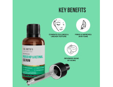 Dr. Sheth's Rosehip & Retinol Serum with Rosehip Oil Extract and 0.3% Retinol | Retinol serum for face | Anti Ageing, Reduces fine lines & wrinkles | For Men & Women | For All Skin Types |30ml