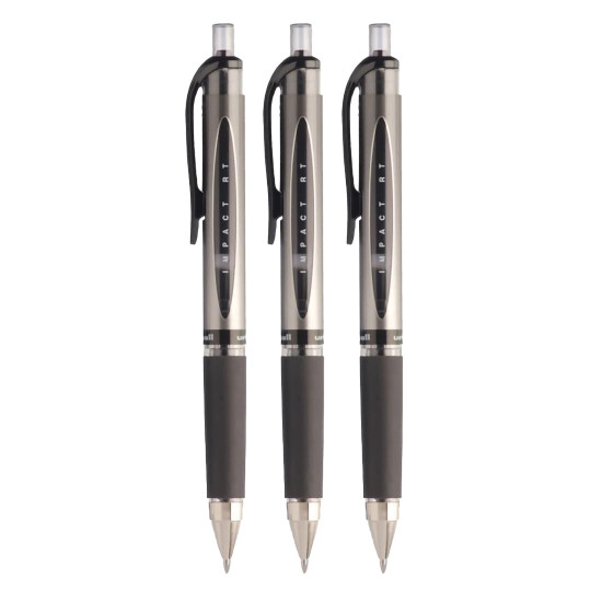 uni-ball Gel Imapct RT UMN-152S 1.0mm Retractable Rollerball Pen | Black Ink, Pack of 3