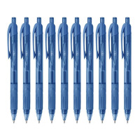 FLAIR V2 Retractable 0.7mm Gel Pen Box Pack | Water Proof, Smudge Free & Refillable Ink For Smooth Writing Experience | Comfortable Grip For Easy Handling | Blue Ink, Pack of 10 Pens
