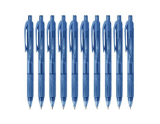 FLAIR V2 Retractable 0.7mm Gel Pen Box Pack | Water Proof, Smudge Free & Refillable Ink For Smooth Writing Experience | Comfortable Grip For Easy Handling | Blue Ink, Pack of 10 Pens