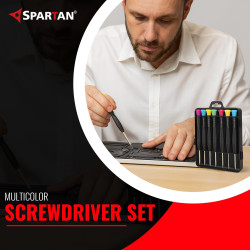 Spartan Screwdriver Set | 8 In 1 - SW-6308A Multicolor | Professional Multi-Function Laptop Compatible with iPhone Android Computer Standard Screwdriver Set | Pack of 8