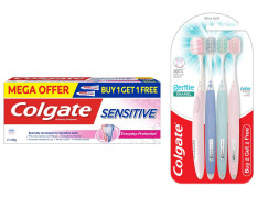 Colgate Gentle Enamel Toothbrush & Sensitive Toothpaste - Ultra Soft Bristles & Sensitivity Relief